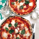 top view photo of baked pizza